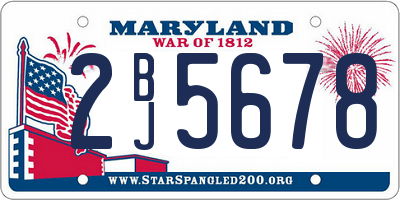 MD license plate 2BJ5678