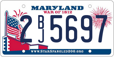 MD license plate 2BJ5697