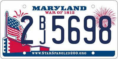 MD license plate 2BJ5698