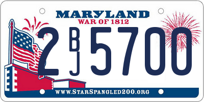 MD license plate 2BJ5700