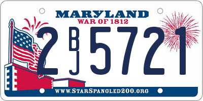 MD license plate 2BJ5721