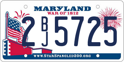 MD license plate 2BJ5725