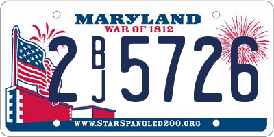 MD license plate 2BJ5726