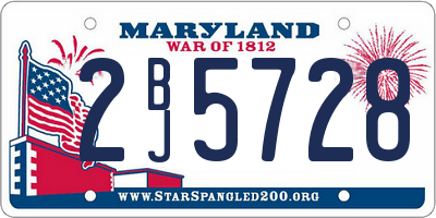 MD license plate 2BJ5728