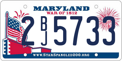 MD license plate 2BJ5733
