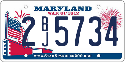 MD license plate 2BJ5734