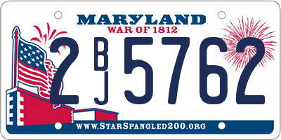 MD license plate 2BJ5762
