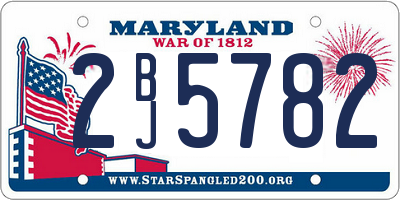 MD license plate 2BJ5782