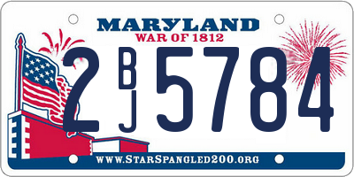 MD license plate 2BJ5784