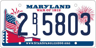 MD license plate 2BJ5803