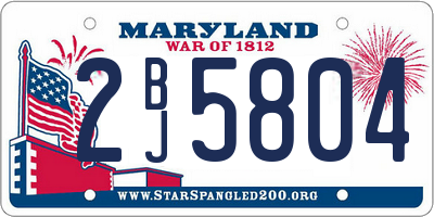 MD license plate 2BJ5804