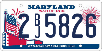 MD license plate 2BJ5826