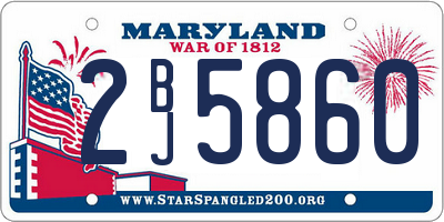 MD license plate 2BJ5860
