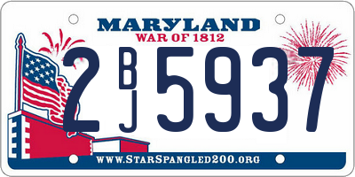 MD license plate 2BJ5937