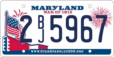 MD license plate 2BJ5967
