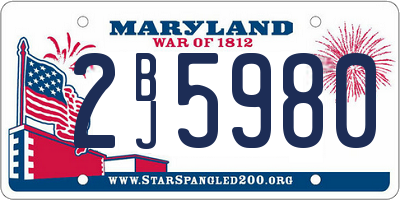 MD license plate 2BJ5980