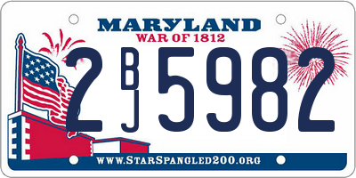 MD license plate 2BJ5982