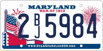 MD license plate 2BJ5984