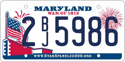 MD license plate 2BJ5986