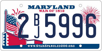 MD license plate 2BJ5996