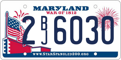 MD license plate 2BJ6030