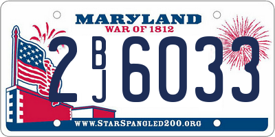 MD license plate 2BJ6033