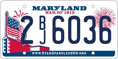 MD license plate 2BJ6036