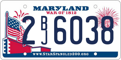 MD license plate 2BJ6038