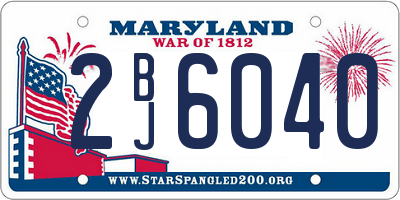 MD license plate 2BJ6040