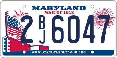 MD license plate 2BJ6047