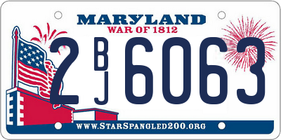 MD license plate 2BJ6063