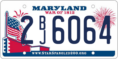 MD license plate 2BJ6064