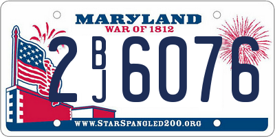 MD license plate 2BJ6076