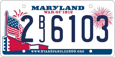 MD license plate 2BJ6103