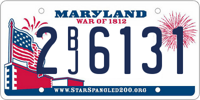 MD license plate 2BJ6131