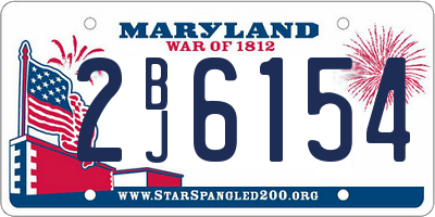 MD license plate 2BJ6154