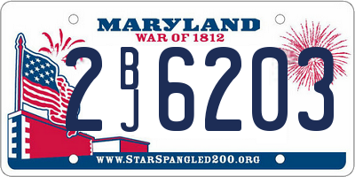 MD license plate 2BJ6203