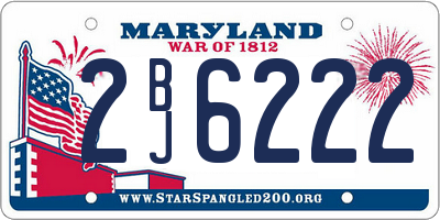 MD license plate 2BJ6222
