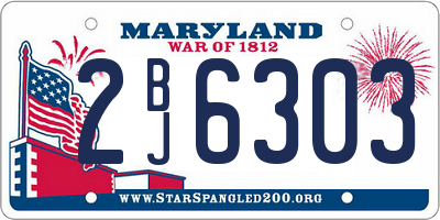 MD license plate 2BJ6303