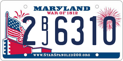 MD license plate 2BJ6310