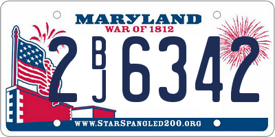 MD license plate 2BJ6342