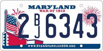 MD license plate 2BJ6343