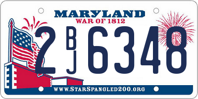MD license plate 2BJ6348