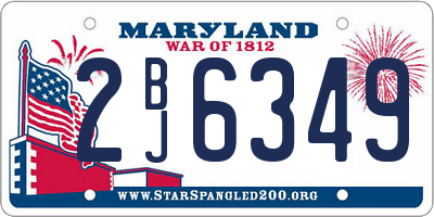 MD license plate 2BJ6349