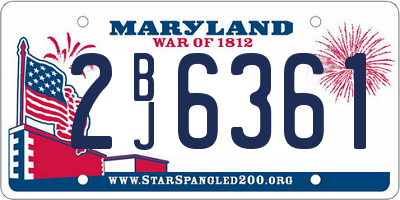 MD license plate 2BJ6361