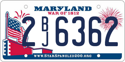 MD license plate 2BJ6362