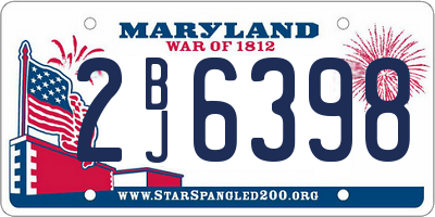 MD license plate 2BJ6398