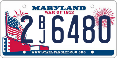 MD license plate 2BJ6480