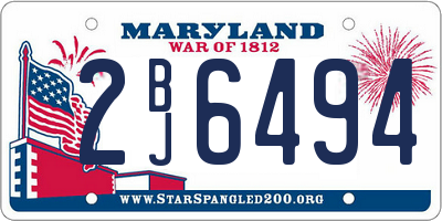 MD license plate 2BJ6494