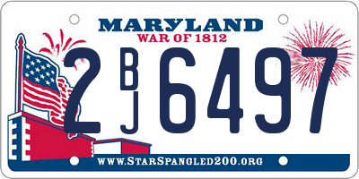 MD license plate 2BJ6497